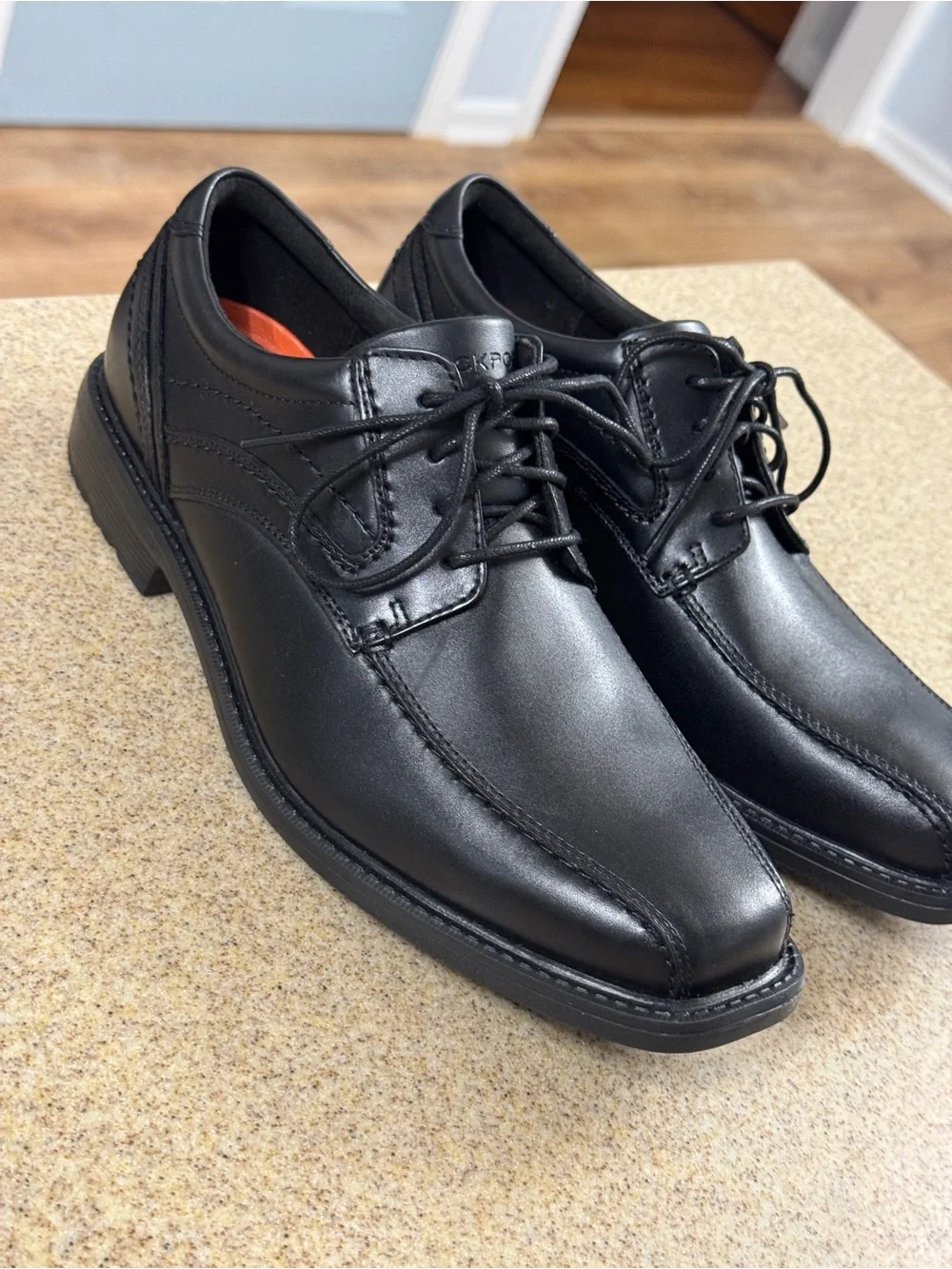 Rockport Men’s Style Leader 2 Bike Toe Oxford 7.5 W Black Leather NEW